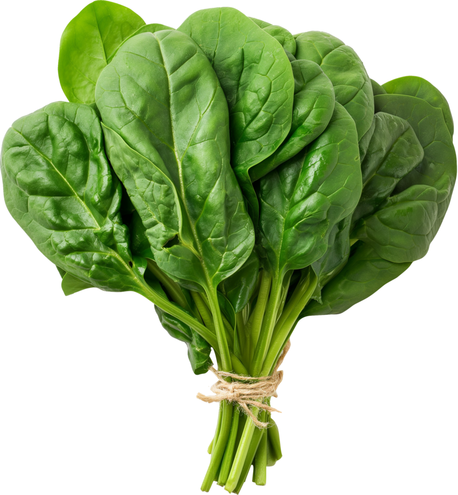 a bunch of green Spinach vegetables isolated on a transparent background png