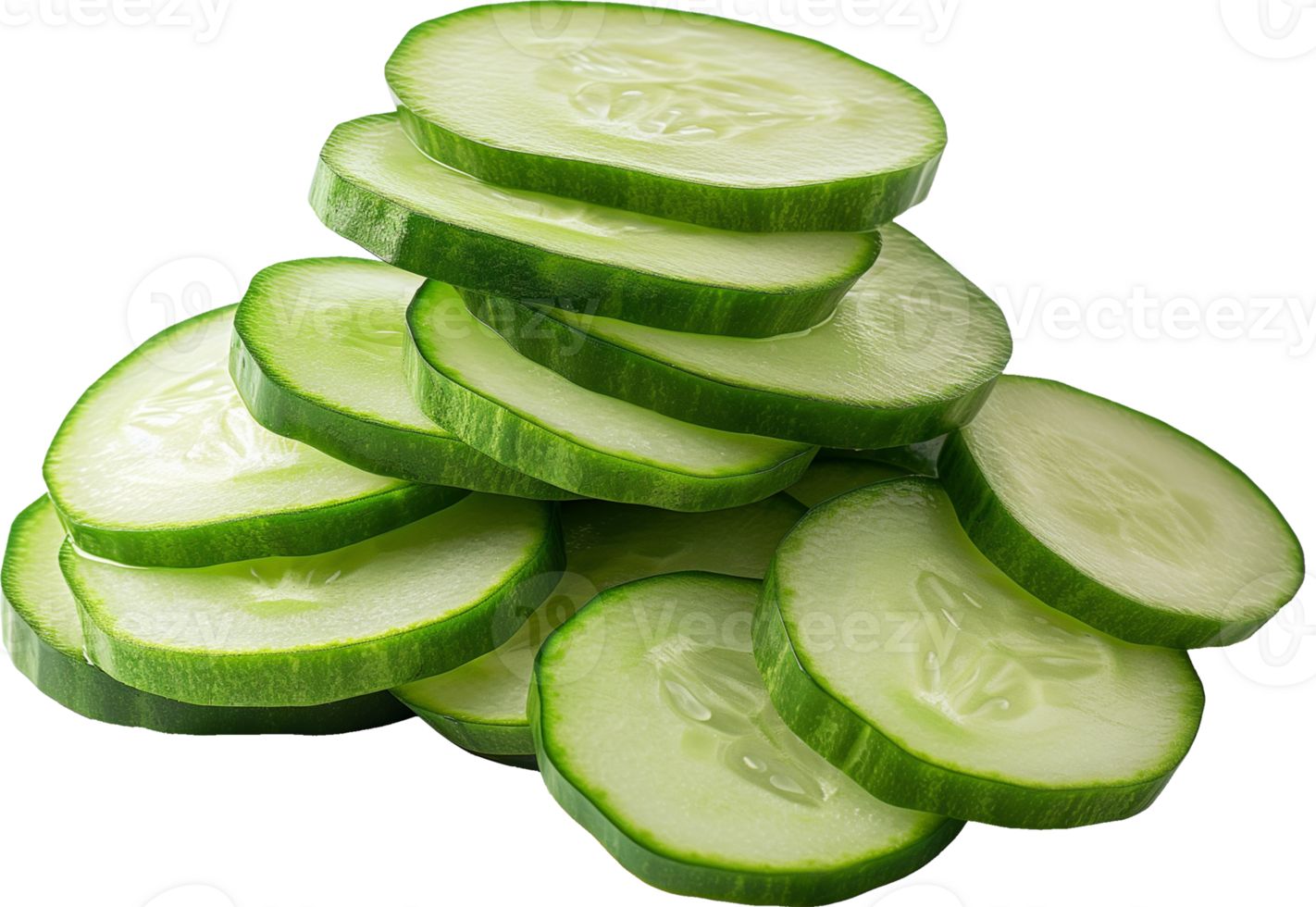 Cucumber round slice isolated on a transparent background png