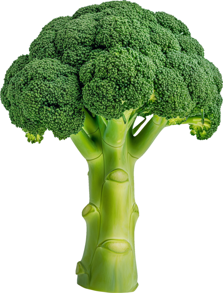 A Fresh green Broccoli vegetable isolated on a transparent background png