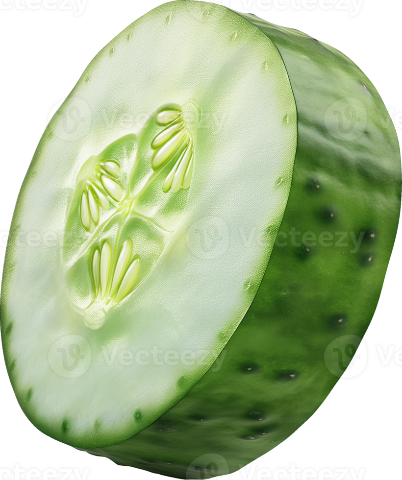 Cucumber round slice isolated on a transparent background png