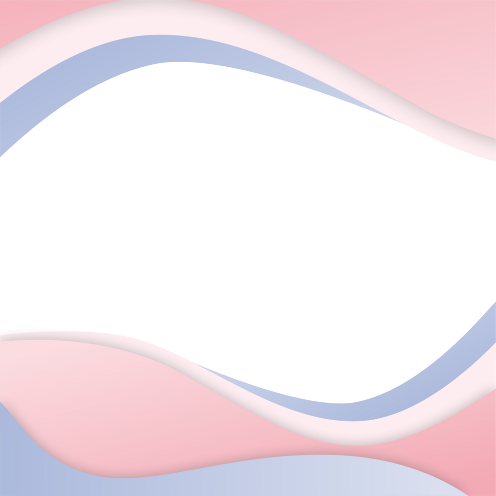 transparent abstract wave pink blue border frame background png