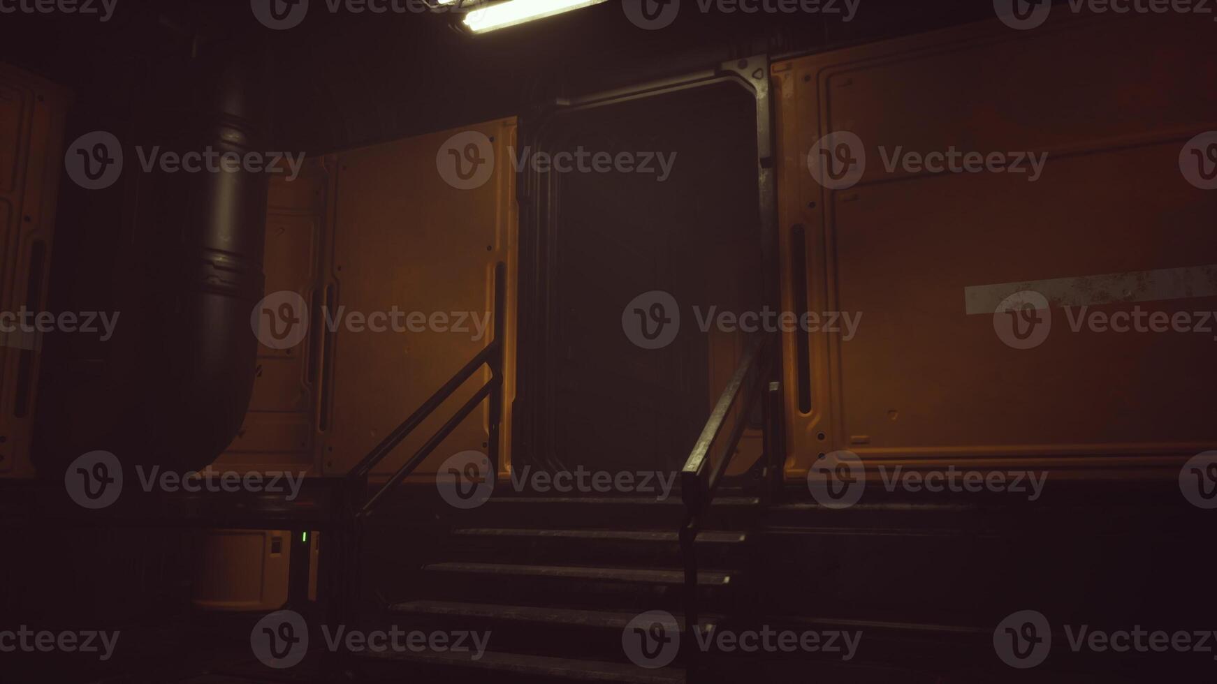 Empty corridor with reflective wall photo