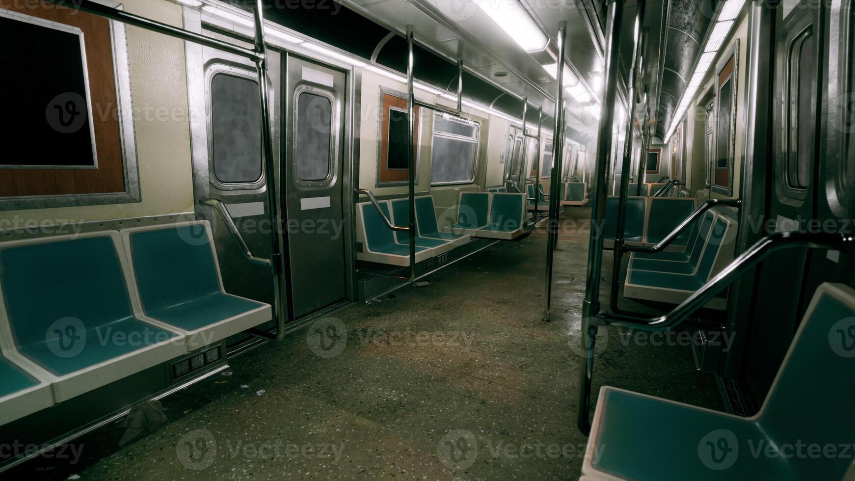 An empty subway car in the metro underground photo