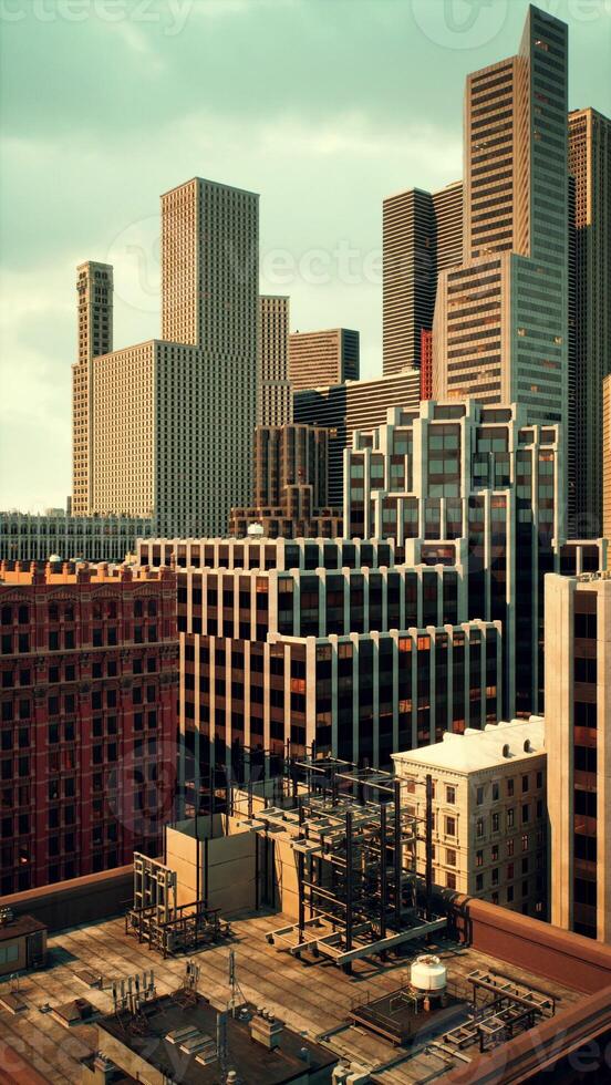 vertical Breathtaking New York City view from a rooftop in downtown photo