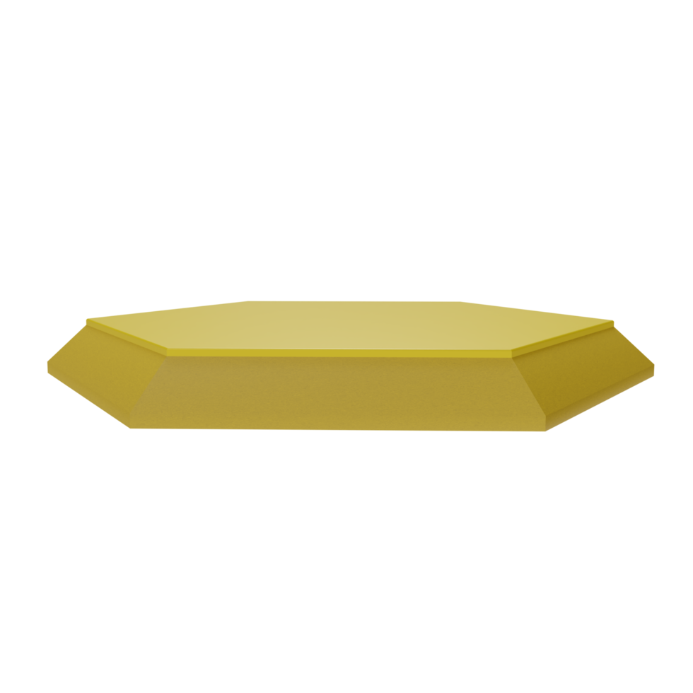 3d yellow hexagon podium for displaying fashion products png