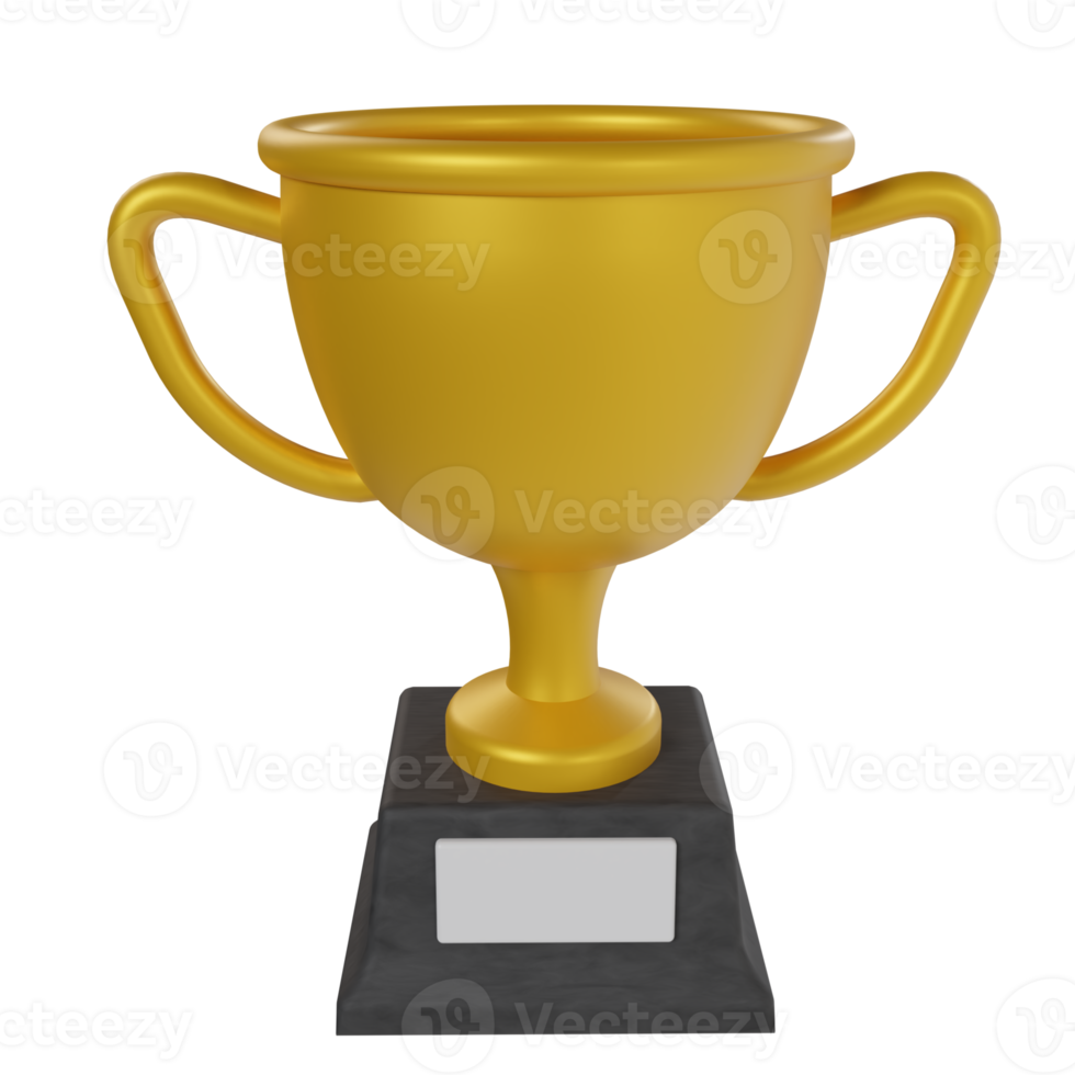 3d Trophy Cup icon Concept of champion and winner award. 3D illustration of prizes and badges png