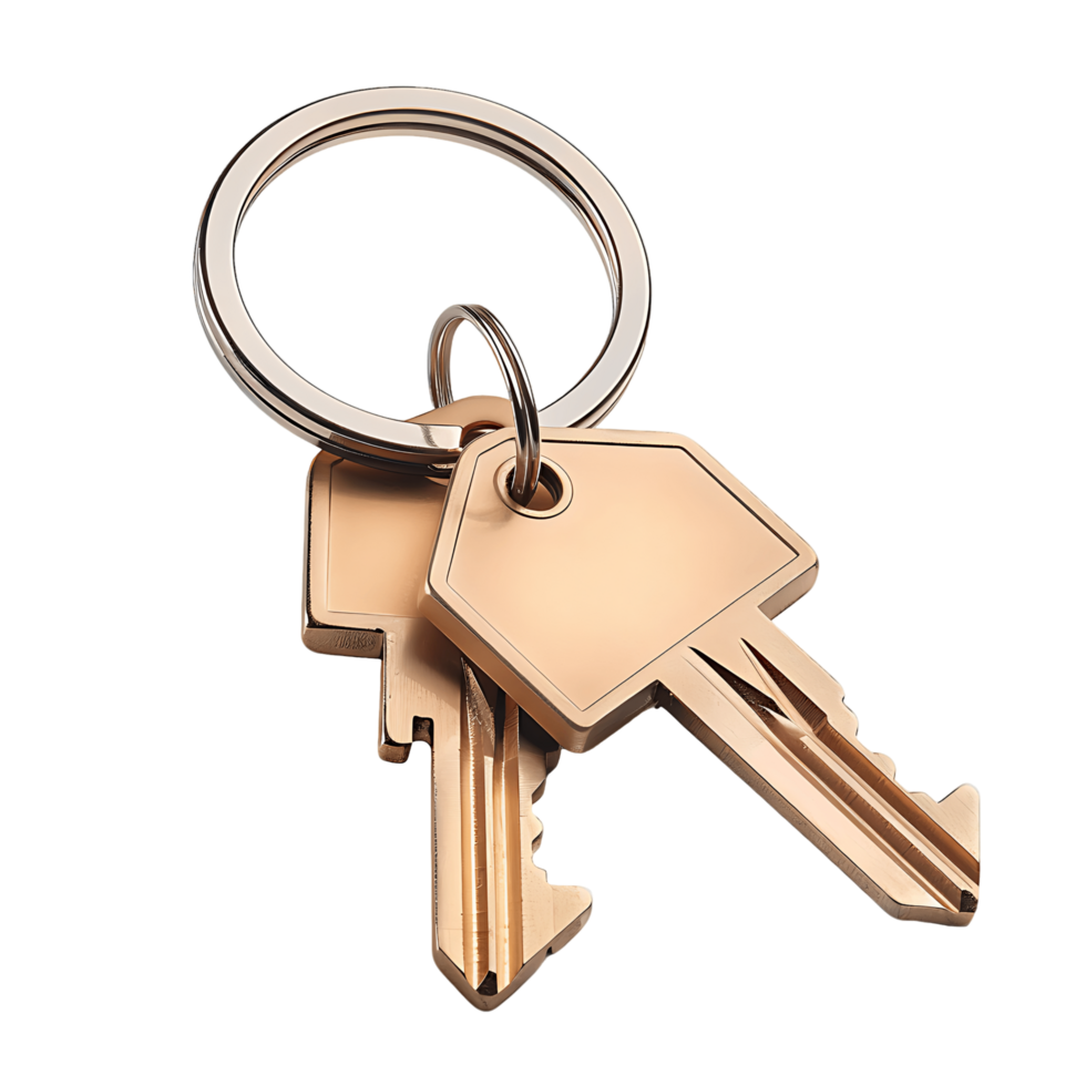 Symbol of Home Cutouts of House Keys with Key Rings png