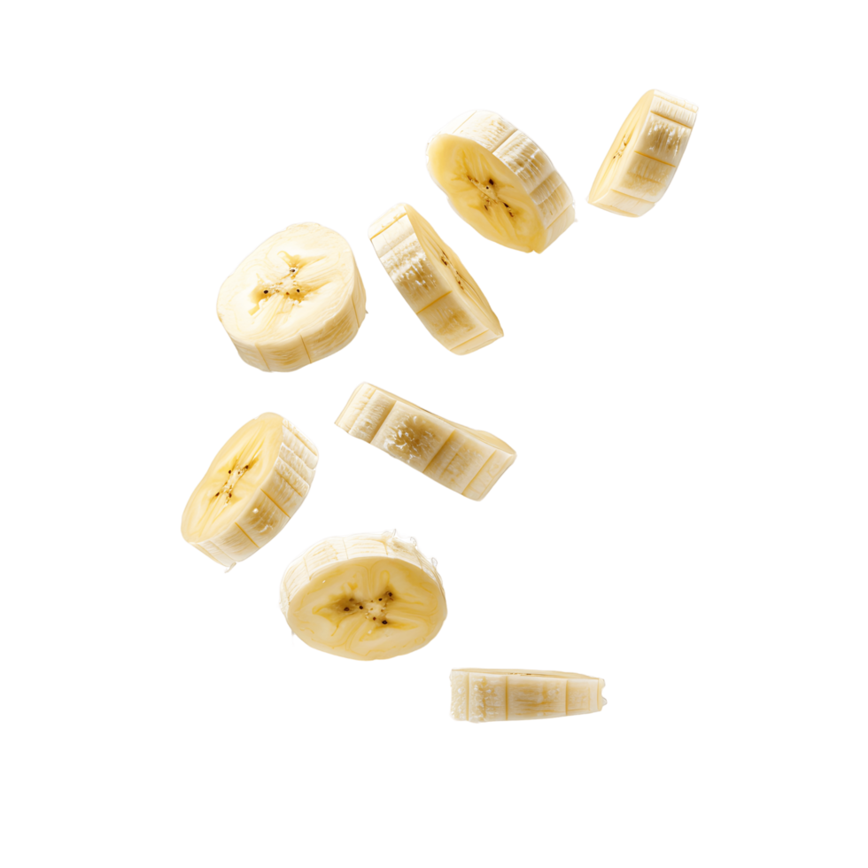 Frolicsome Cutouts of Airborne Banana Slices png