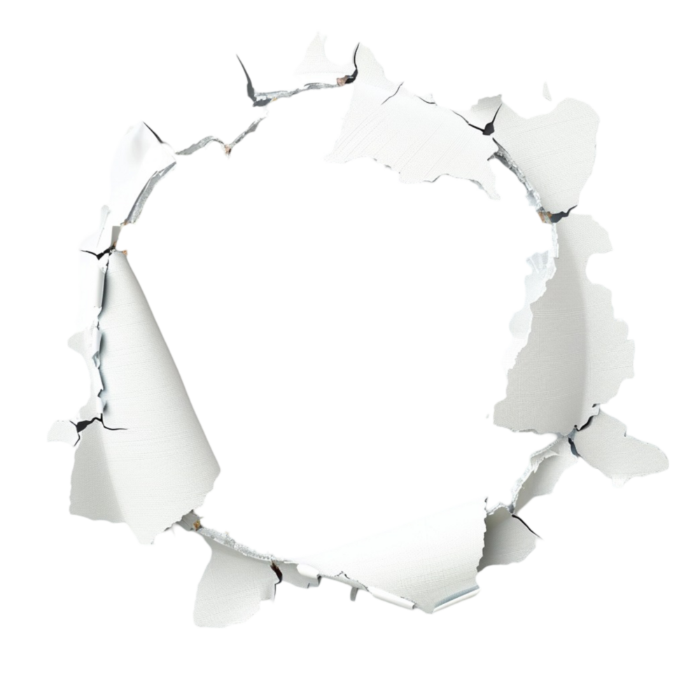 a hole in the wall with a hole in it AI-Generated png