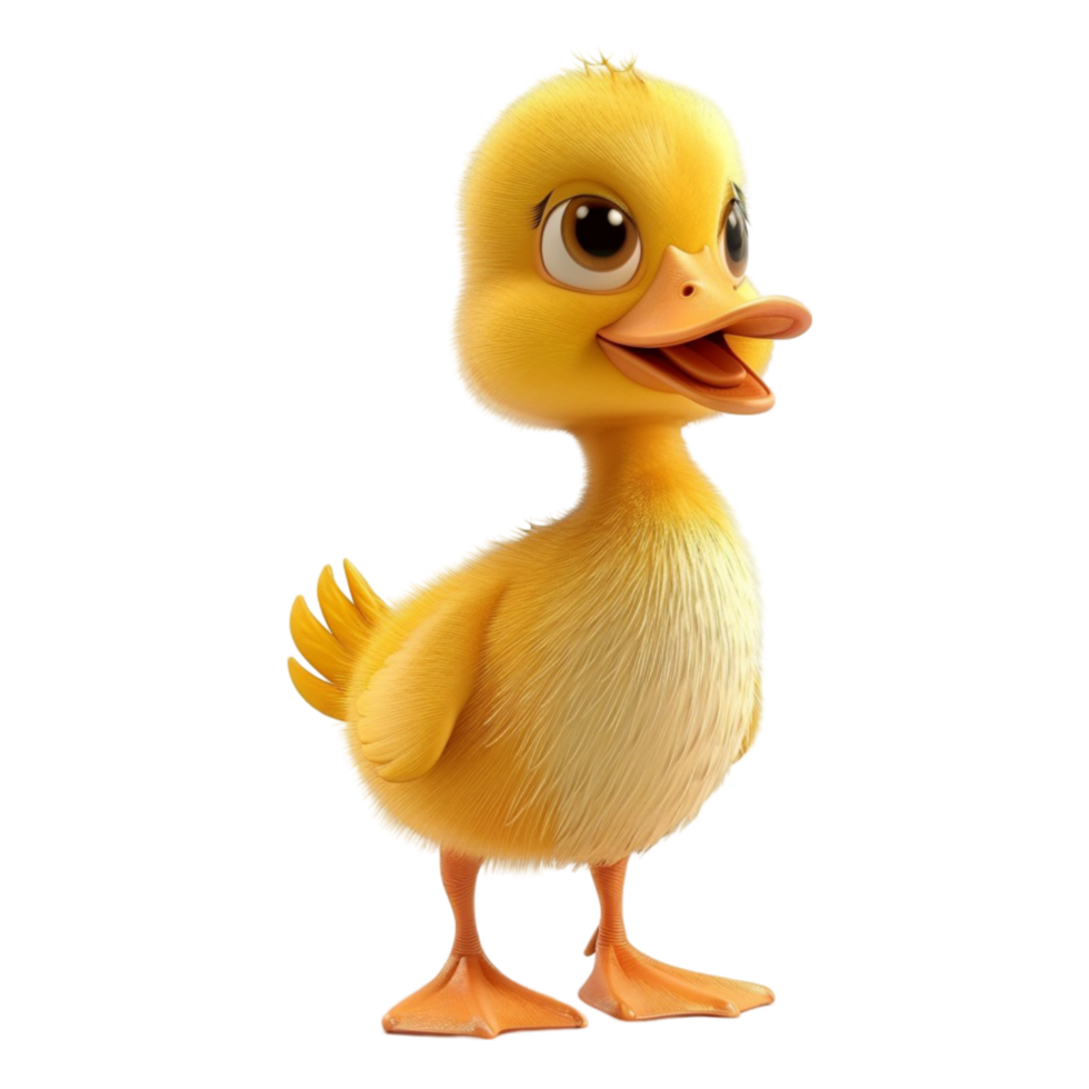 a cartoon duck standing on a transparent background AI-Generated png