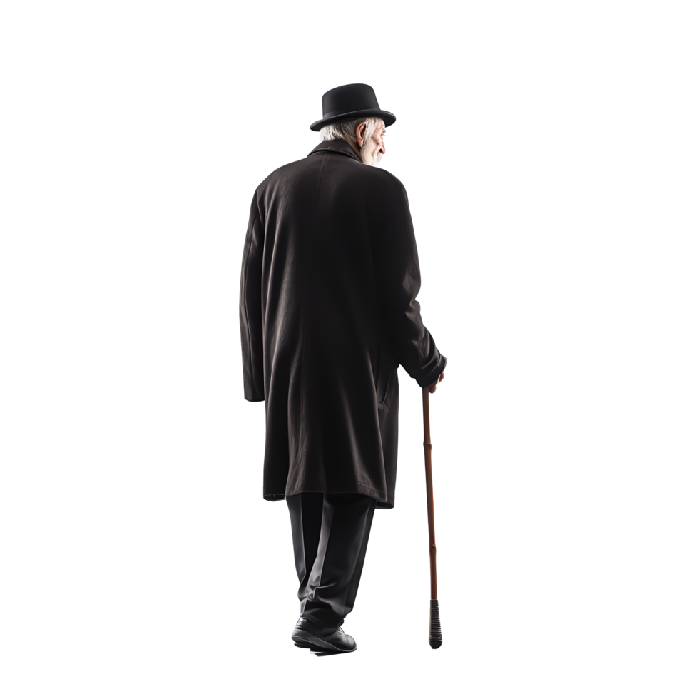 Senior Gentleman in Classic Black Dress png