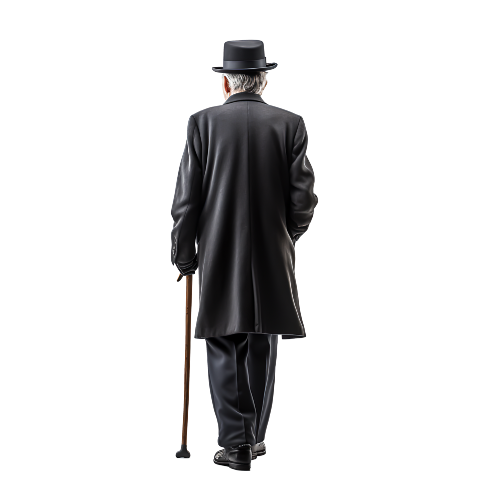 Senior Gentleman in Classic Black Dress png
