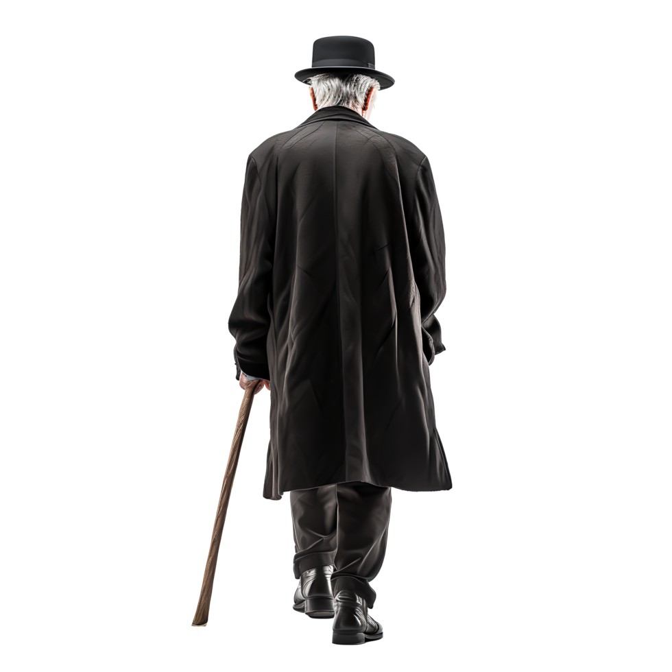 Senior Gentleman in Classic Black Dress png