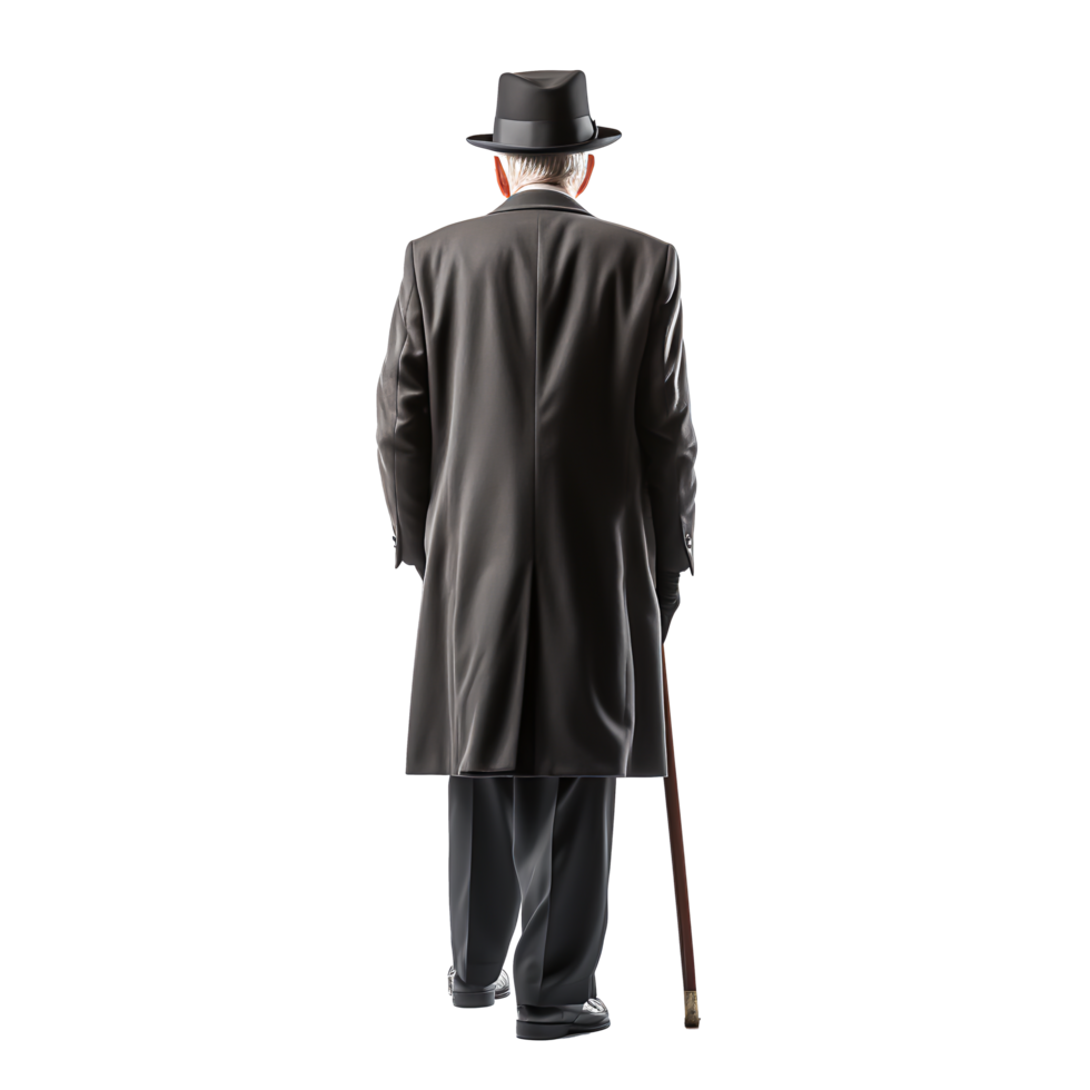Senior Gentleman in Classic Black Dress png