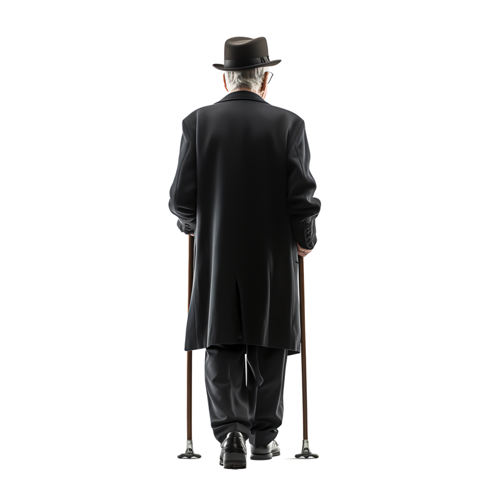 Senior Gentleman in Classic Black Dress png