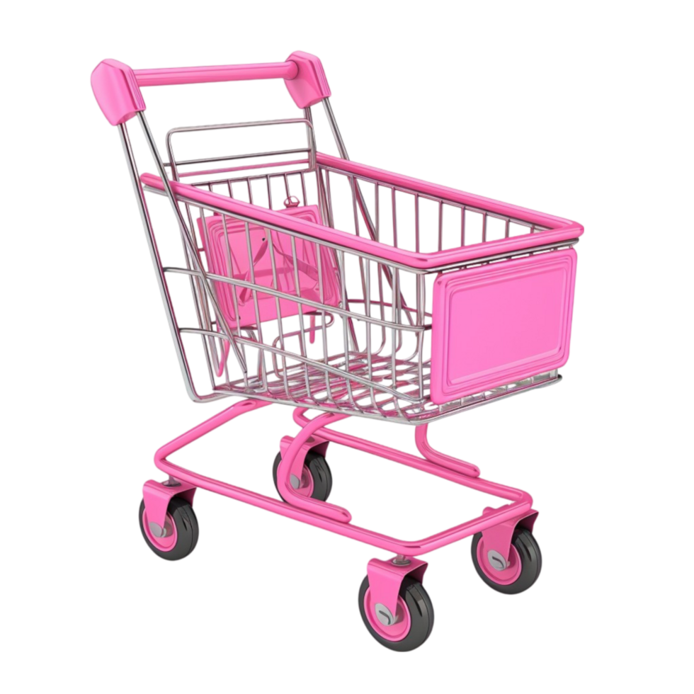 Pink shopping cart on transparent background 45809891 PNG