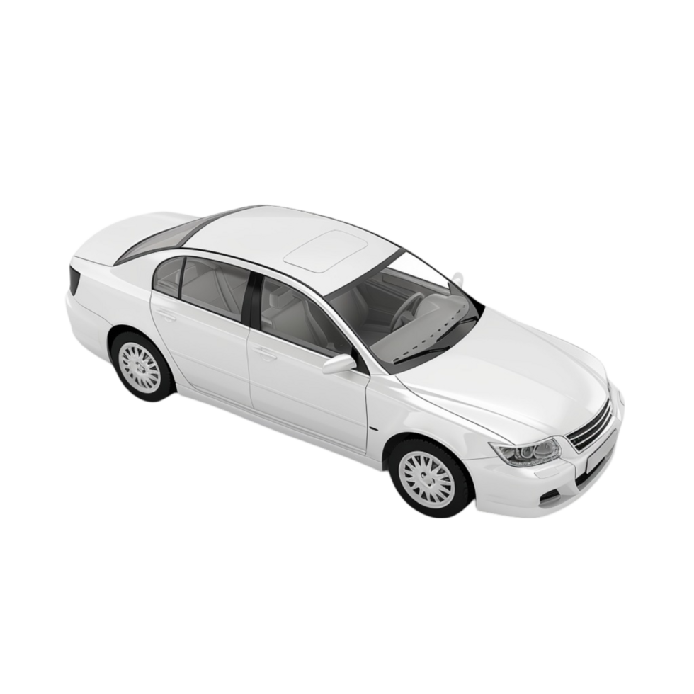 A white car on a transparent background png