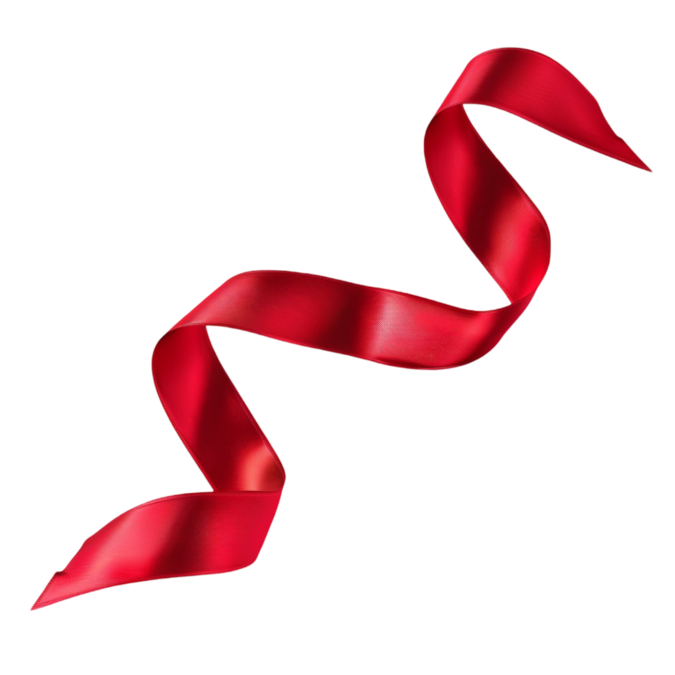 Red ribbon on transparent background png