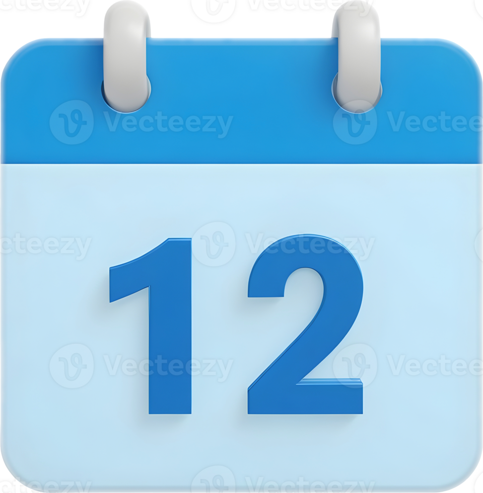 Calendar 12 day 3d png