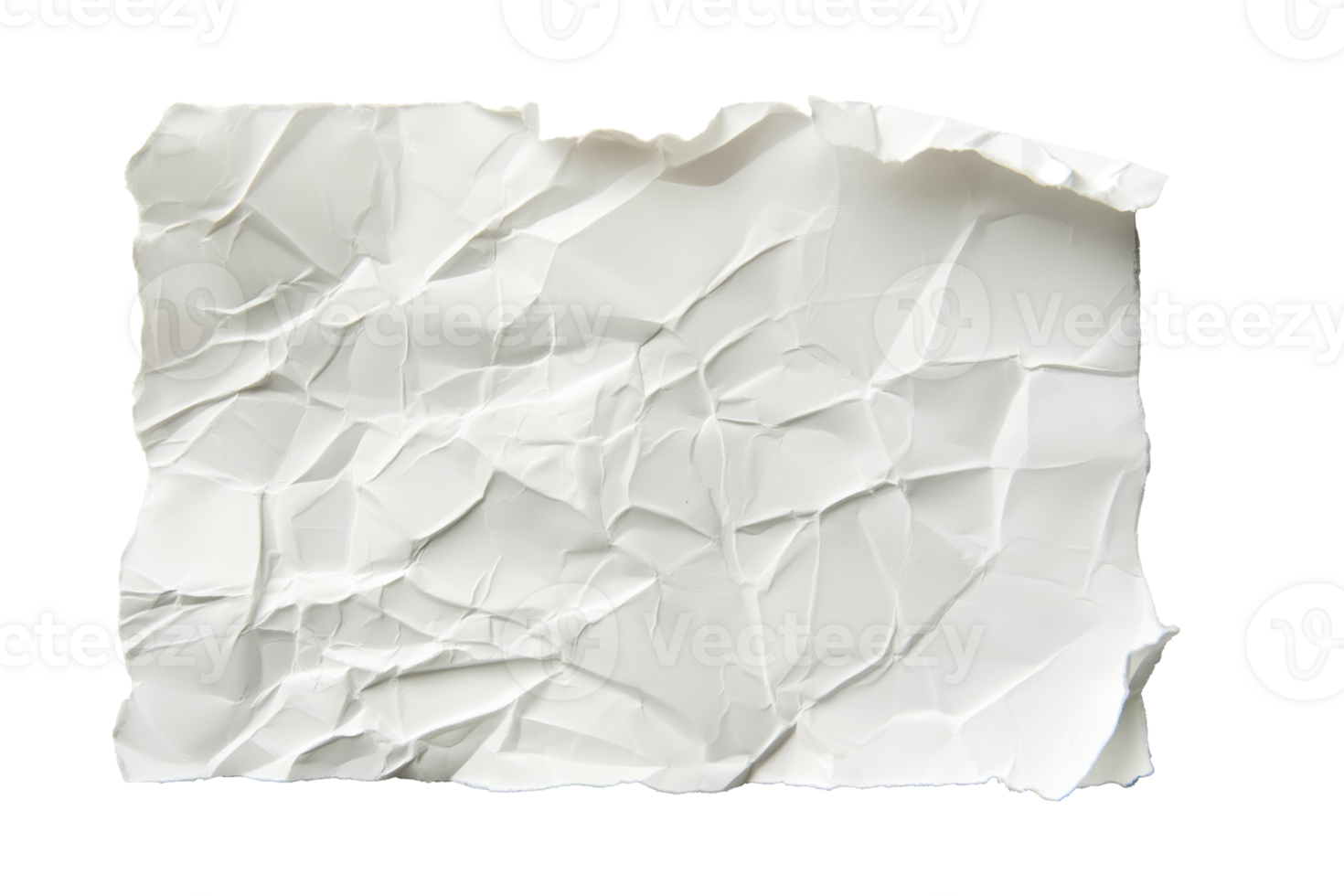 Crumpled paper sheet isolated on transparent background png