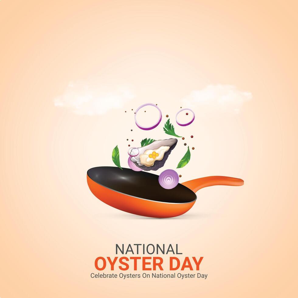 national oyster day creative ads design. oyster day element isolated on Template for background. oyster day Poster, , illustration, August 5. Important day vector