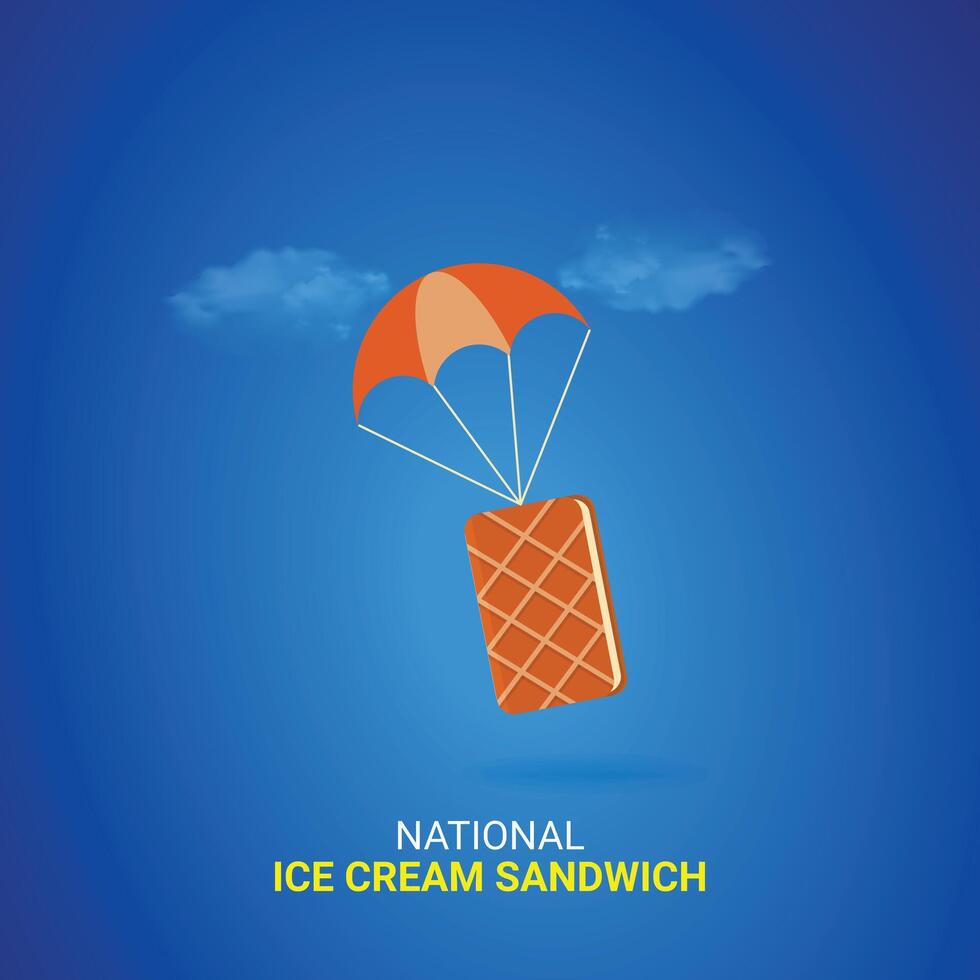 national ice cream sandwich day Design. ice cream sandwich icon isolated on Template for background. ice cream sandwichs creative ads Poster, August 2. Important day vector