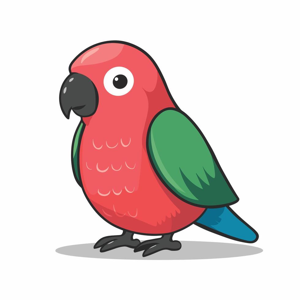 Cute lovebirds couple standing on a tree branch white background vector