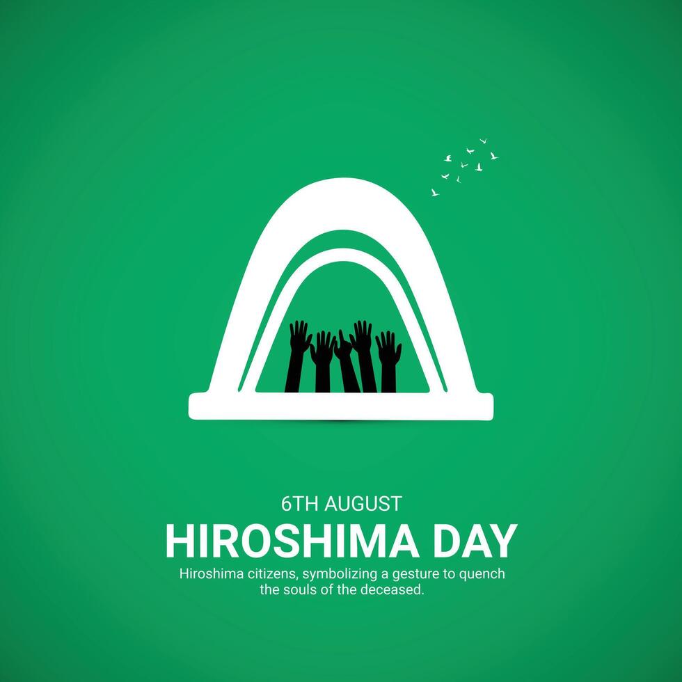 Hiroshima Remembrance Day Creative Ads Design. Hiroshima Atomic bombing element isolated on Template for background. Hiroshima Poster, August 6. Important day vector
