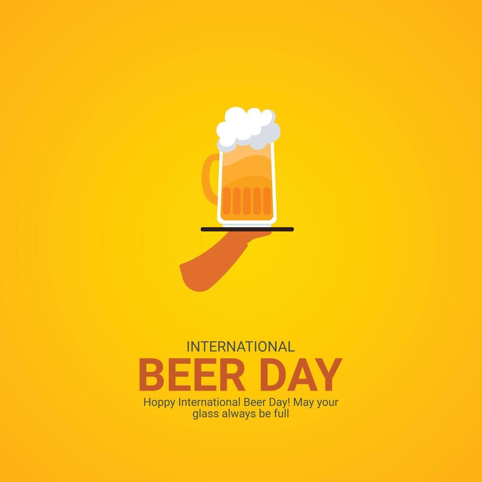 International Beer Day creative ads design. Beer Day element isolated on Template for background. Beer Day Poster, , illustration. August 4. Important day vector