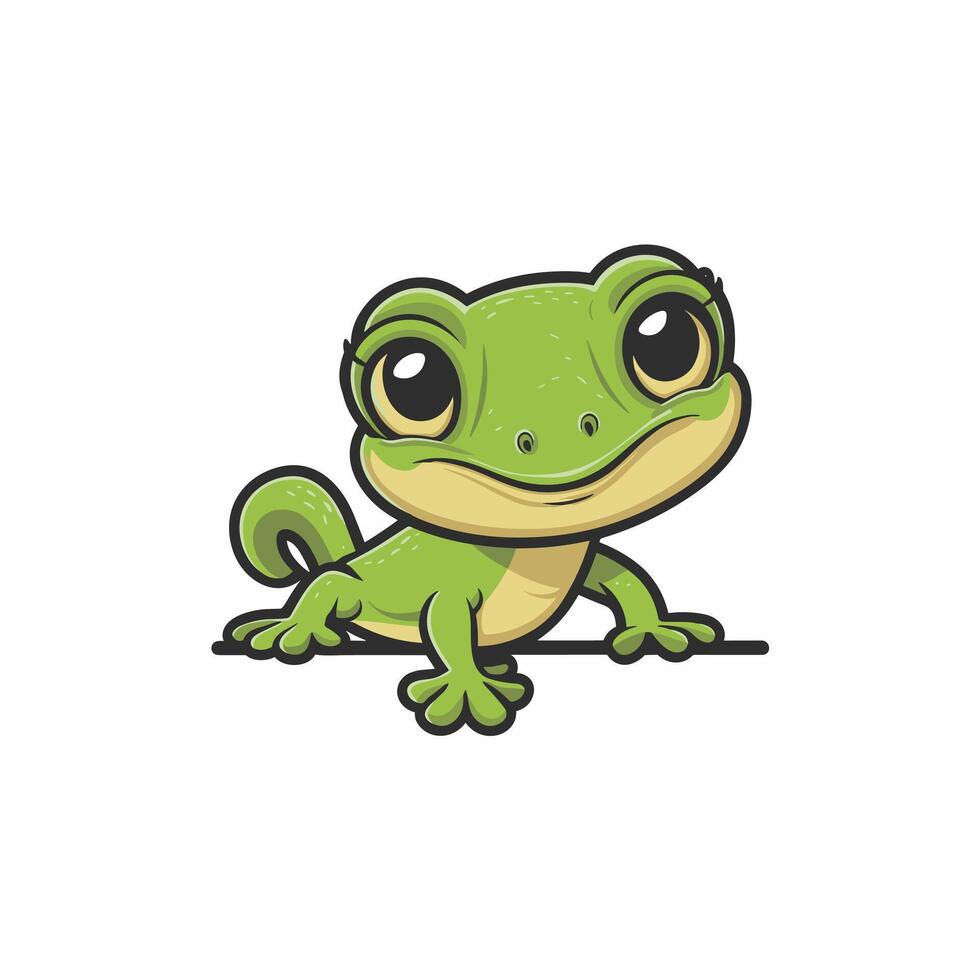 Lizard Gecko Animal flat illustration on white background vector