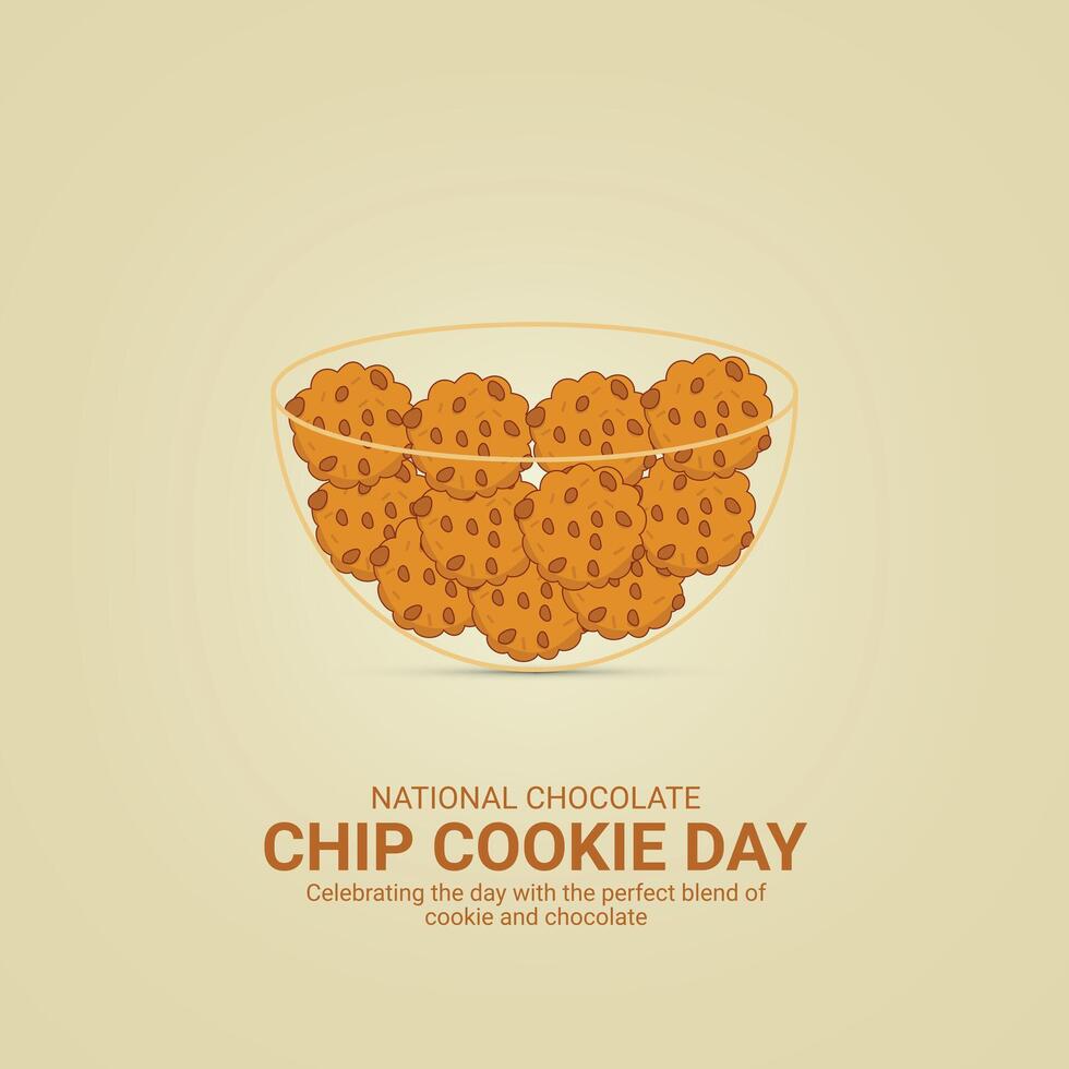 National Chocolate Chip Cookie Day Poster. Chocolate Chip Cookie element isolated on Template for background. Chocolate Chip Cookie creative ads, August 4. Important day vector