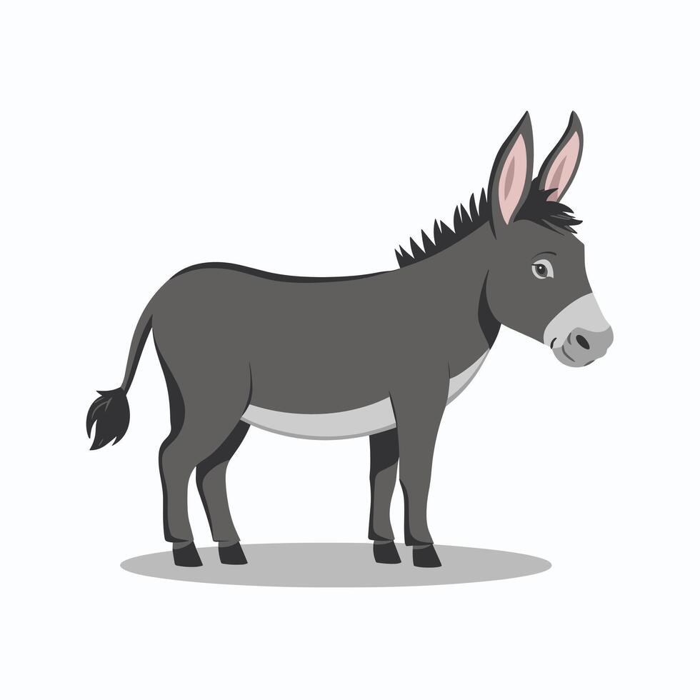Cute cartoon funny donkey illustration for children. illustration of Cute cartoon funny donkey on white background. vector