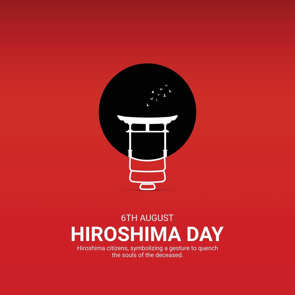Hiroshima Remembrance Day Creative Ads Design. Hiroshima Atomic bombing element isolated on Template for background. Hiroshima Poster, August 6. Important day vector