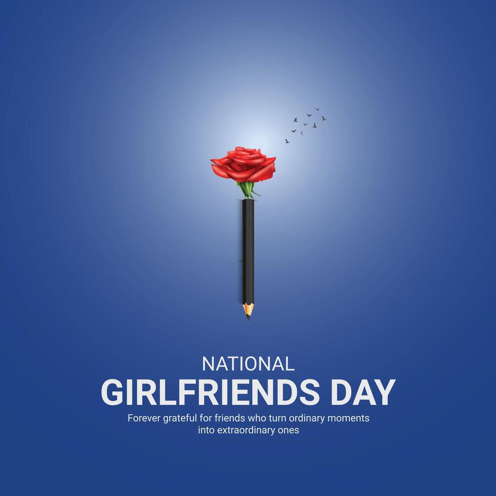 National Girlfriends Day creative ads design. National Girlfriends icon isolated on Template for background. Girlfriends Day ads Poster, , illustration, August 1. Important day vector