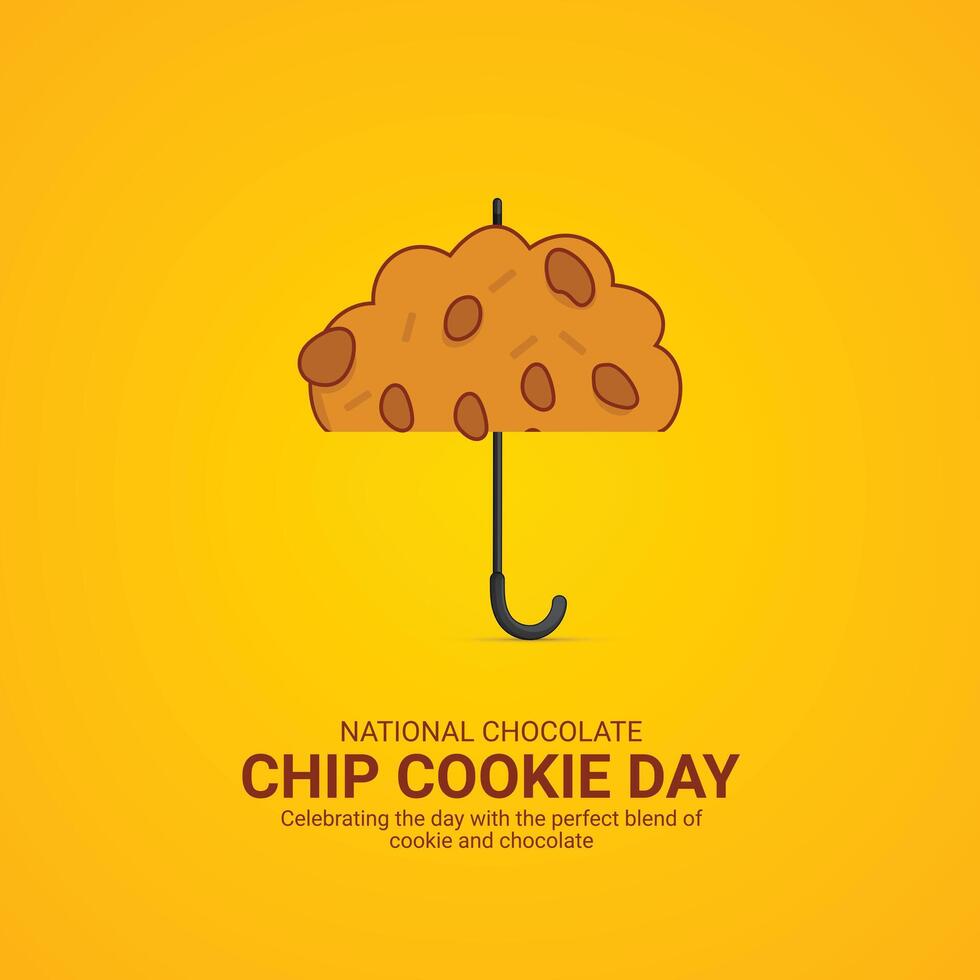 National Chocolate Chip Cookie Day Poster. Chocolate Chip Cookie element isolated on Template for background. Chocolate Chip Cookie creative ads, August 4. Important day vector