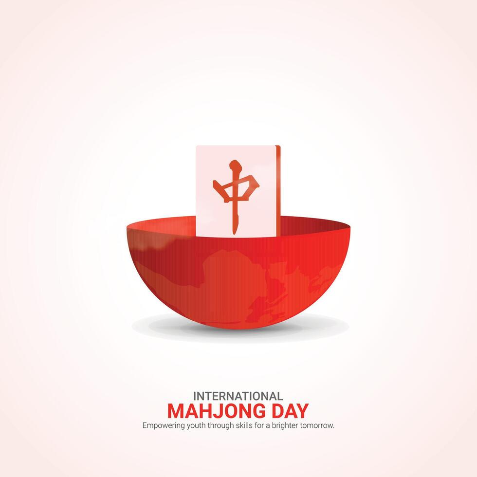 International Mahjong Day creative ads design. Mahjong Day icon isolated on Template for background. Mahjong ads Poster, August 1. Important day vector