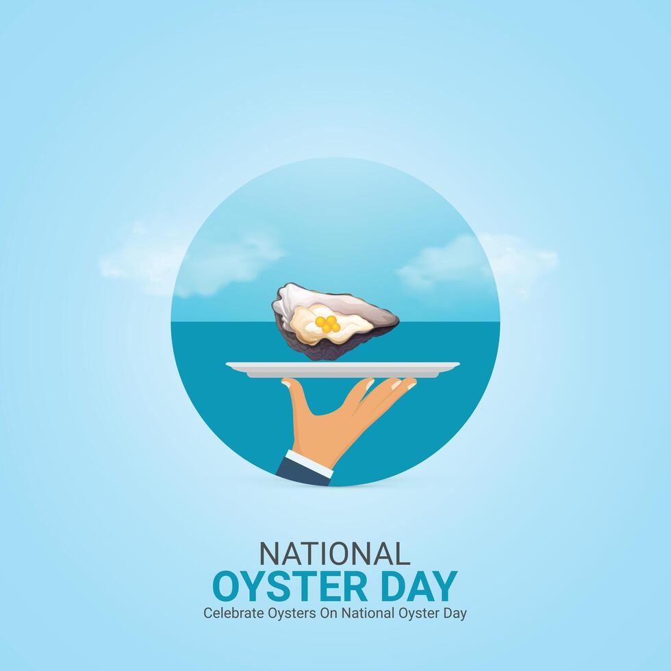 national oyster day creative ads design. oyster day element isolated on Template for background. oyster day Poster, , illustration, August 5. Important day vector