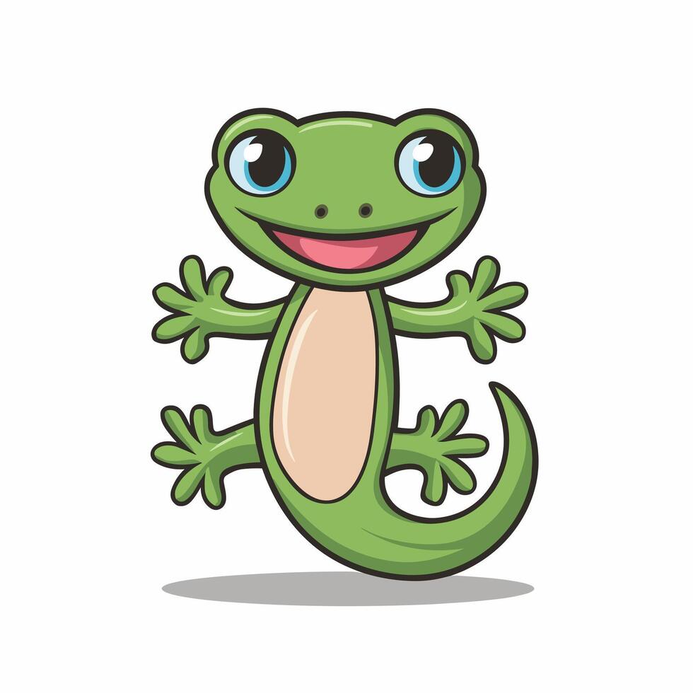 Lizard Gecko Animal flat illustration on white background vector
