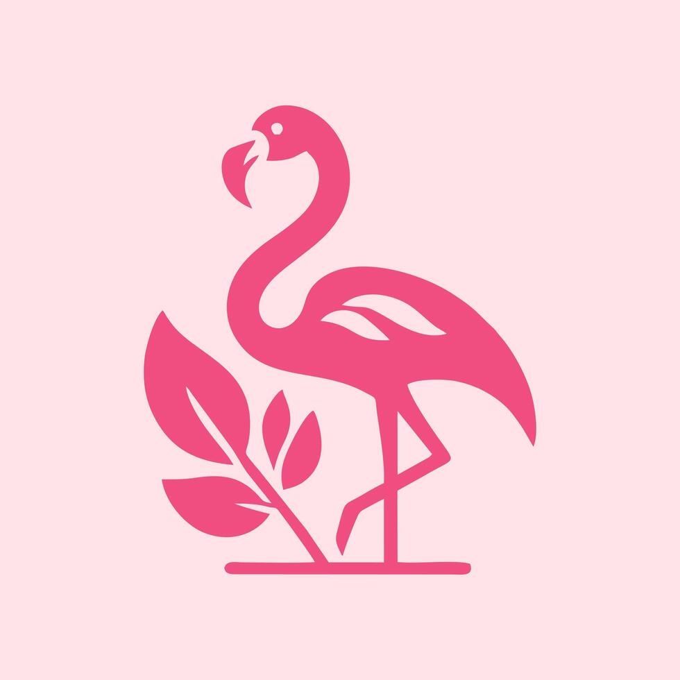 flamingo bird logo design, flamingo bird illustration, beautiful and elegant flamingo bird design vector