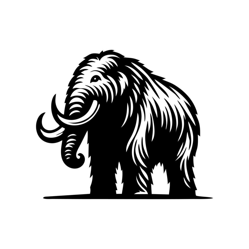 mammoth animal logo design. Tough black mammoth design. illustration design vector