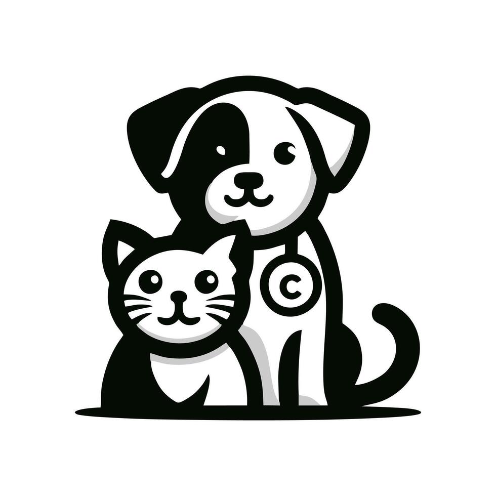dog and cat logo design vector