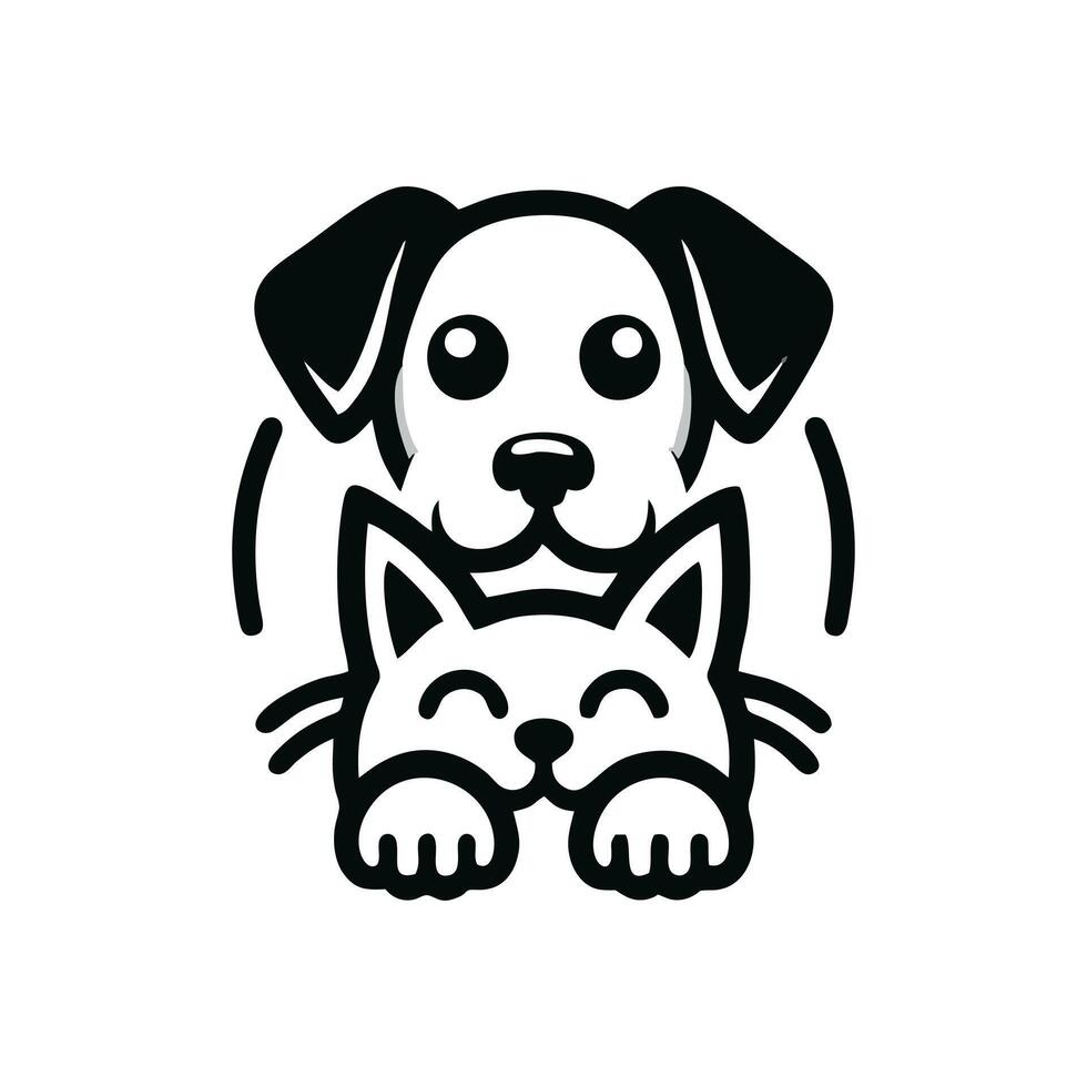 dog and cat logo design vector