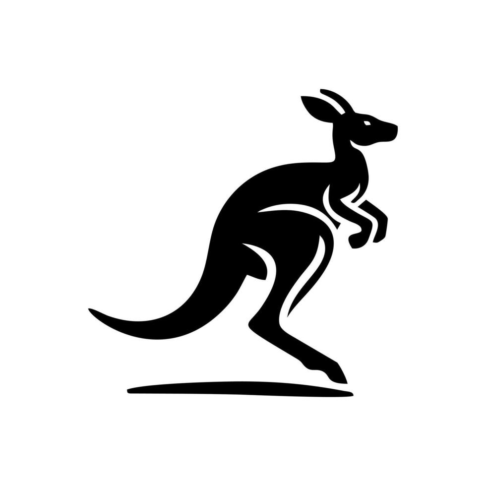 RUNNING KANGAROO LOGO. KANGAROO LOGO DESIGN TEMPLATE vector