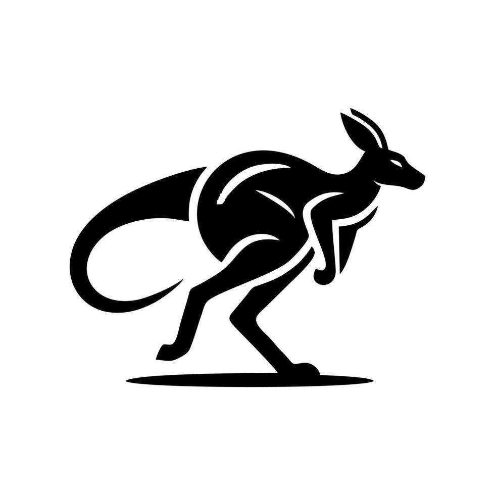 RUNNING KANGAROO LOGO. KANGAROO LOGO DESIGN TEMPLATE vector