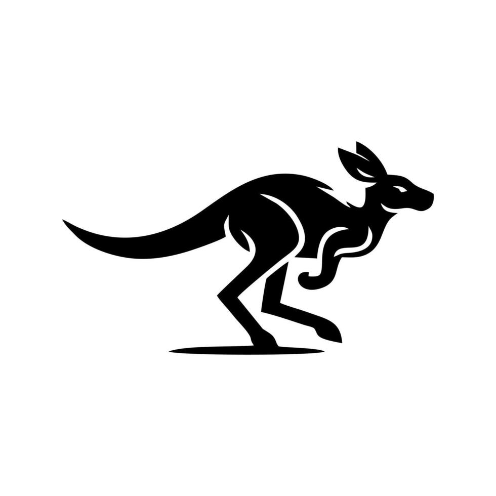 RUNNING KANGAROO LOGO. KANGAROO LOGO DESIGN TEMPLATE vector