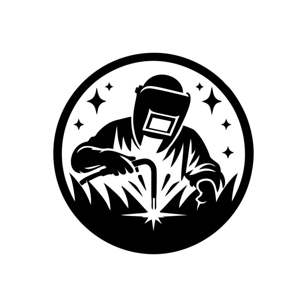 Welder logo design illustration. Welder logo vector