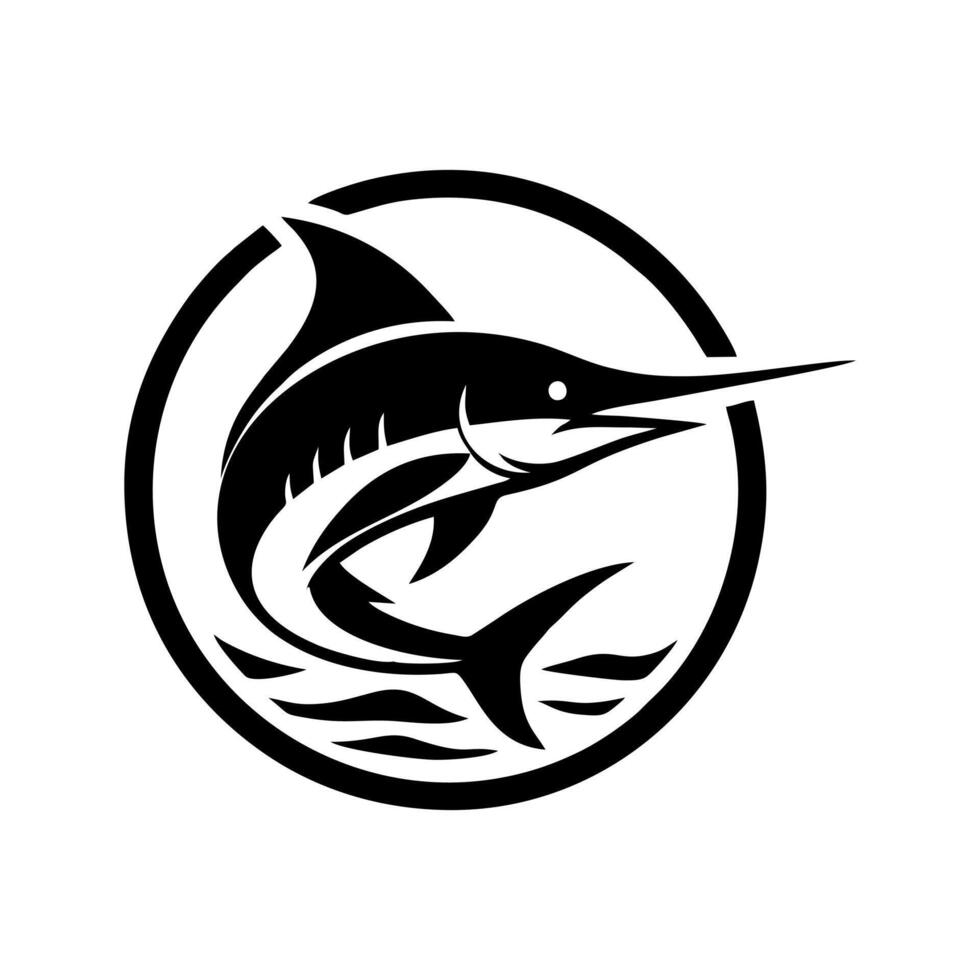 Marlin fishing logo illustration vector