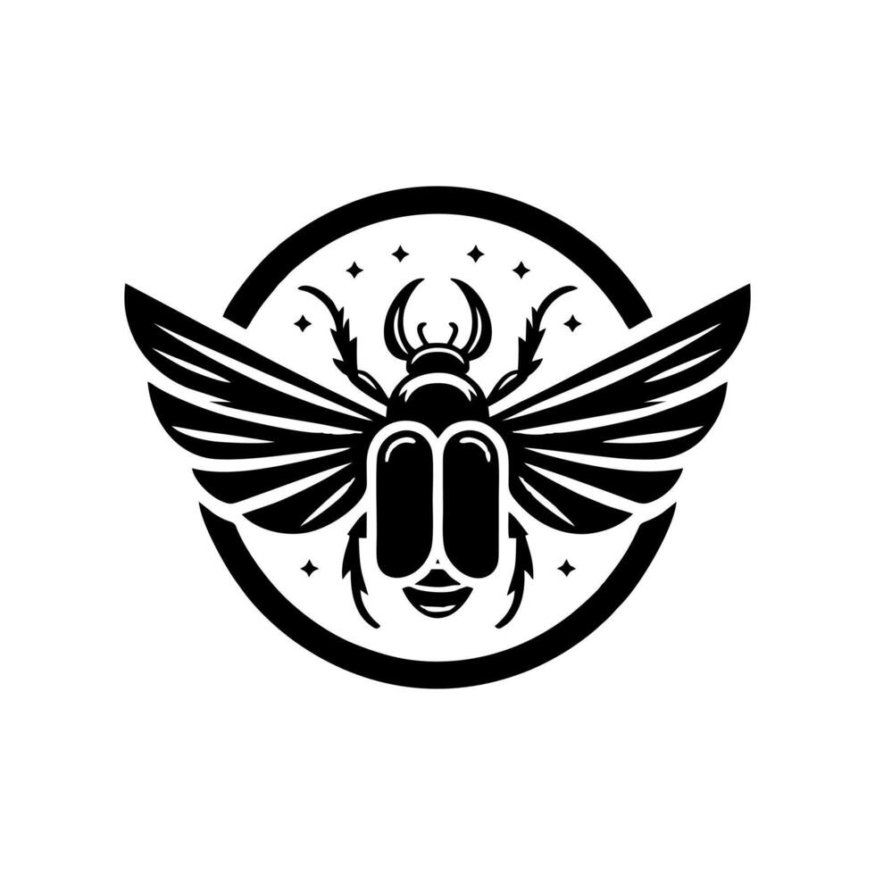 Horn beetle logo design. horn beetle logo illustration. vector