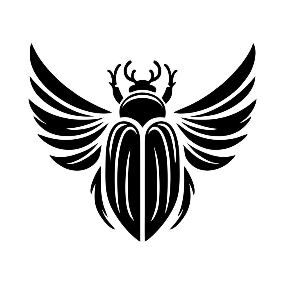 Horn beetle logo design. horn beetle logo illustration. vector