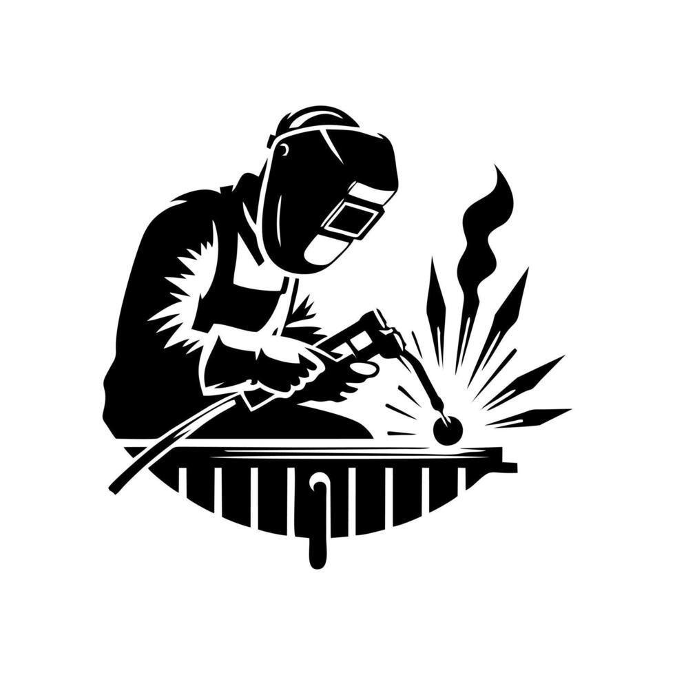 Welder logo design illustration. Welder logo vector